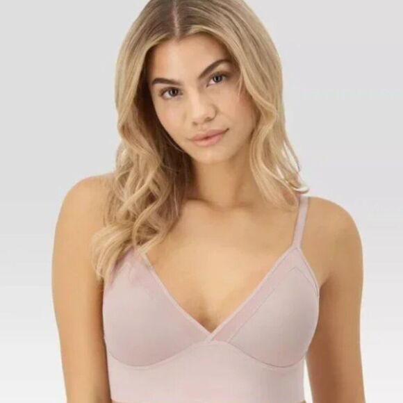 MAIDENFORM SIZE 3XL MESH TRIM TRIANGLE BRALETTE MBT105  EVENING BLUSH - Picture 1 of 10